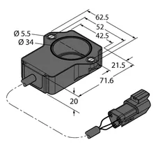 Image of the product RI360P1-QR20-LU4X2-0.15-DT04-3P