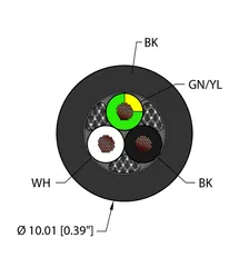 Image of the product BLK,PVC,3X16,STOOW,MSHA