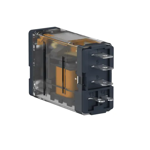 Schneider Electric RPM12B7 plug-in relay, Harmony electromechanical relays, 15A, 1CO, with LED, lockable test button, 24V AC — Contactores y relés