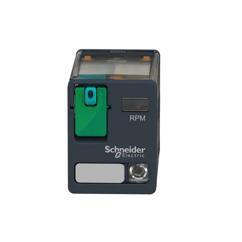 Schneider Electric RPM22BD plug-in relay, Harmony electromechanical relays, 15A, 2CO, with LED, lockable test button, 24V DC — Contactors & Relays