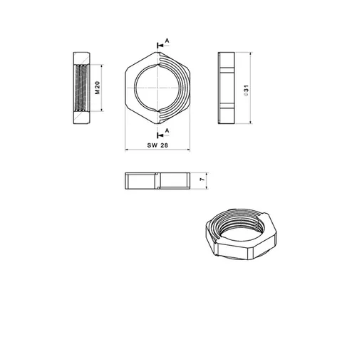 Weidmuller 2584110000 Separable Locknut CABTITE LNS M20 — Couplings & Fittings