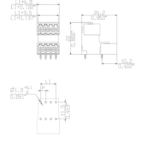 Weidmuller 1669650000 PCB Plug-in Connector SLD 3.50V/22/90G 3.2SN OR BX — Accessori generali