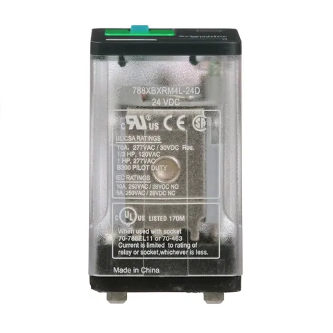 Schneider Electric 788XBXRM4L-24D General purpose relay, SE Relays, 788R, DPDT, 10A, 24 VDC, Quick terminal, clear cover with LED, lock push button — Akcesoria ogólne