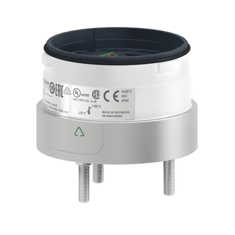 Schneider Electric XVUZ01Q Fixing unit for modular tower lights, Harmony XVU, silver, 60mm, 3 pins direct mounting — Accesorios generales