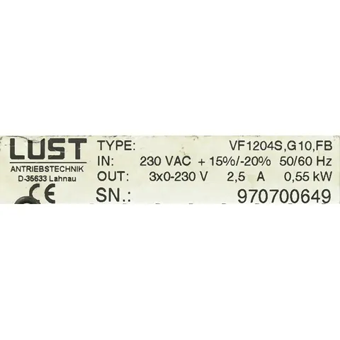 Lust VF1204 VF1204S Variable Frequency Drive — Frequenzumrichter
