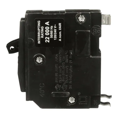 Schneider Electric QO115VH Mini circuit breaker, QO, 15A, 1 pole, 120/240VAC, 22kA, plug in mount — Accessori generali