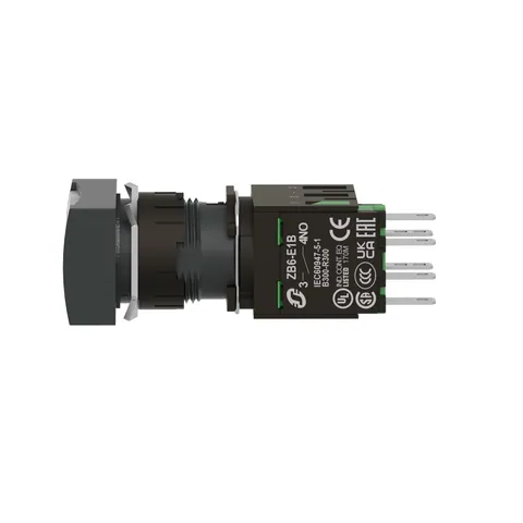 Schneider Electric XB6DW1B1B Complete illuminated push button, Harmony XB6, white rectang flush, 16mm, spring return 1NO 12...24V — Interruttori e apparecchiature modulari