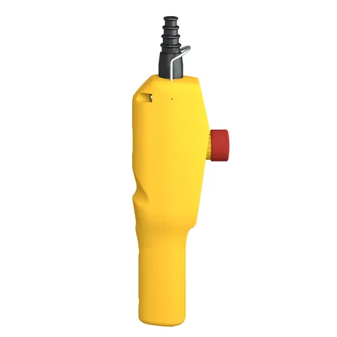 Schneider Electric XACA2173 Pendant control station, Harmony XAC, plastic, yellow, pistol grip, 2 booted push buttons with 2NO, 1 emergency stop NC — General Accessories