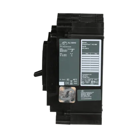 Schneider Electric HGL26015 Circuit breaker, PowerPacT H, 15A, 2 pole, 600VAC, 18kA, lugs, thermal magnetic, 80% — Accessori generali