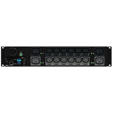 Panduit P16E19M Monitored Switched PDU, 30AMP, 208 V, (12)C13, (4)C19, L6-30P — Fuentes de alimentación