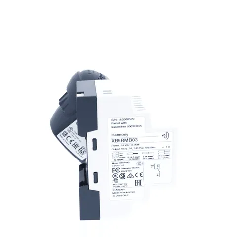 Schneider Electric XB5RMB03 Pack with 1 wireless and batteryless push button +1 non configurable receiver + 1 set of caps, Harmony XB5, plastic, 22mm, 24V DC — Switches & Modular Apparatus