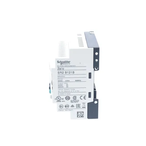 Schneider Electric SR2B121B compact smart relay, Zelio Logic SR2 SR3, 12 IO, 24V AC, clock, display — PLC