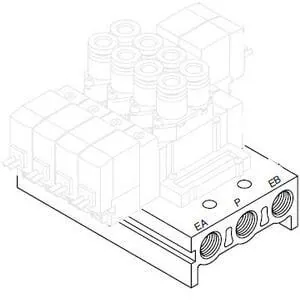 SMC SS5Y5-41-02-01F-Q SS5Y5, 5000 Series, Bar Stock Manifold, Individual Wiring, SS5Y5-41-02-01F-Q — Bloques de válvulas y colectores