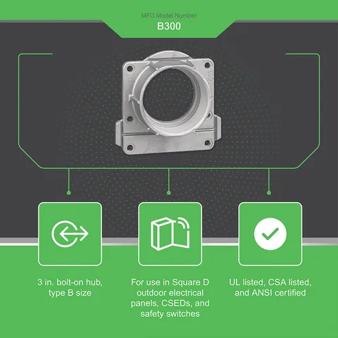 Schneider Electric B300 Accessory, bolt-on hub, 3.00in, rainproof — Akcesoria ogólne