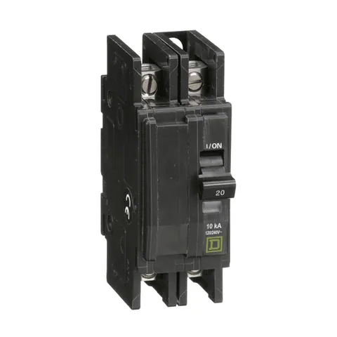 Schneider Electric QOU220 QOU Miniature Circuit Breaker, 20A, 2 Pole, 120/240VAC, 10kA — General Accessories
