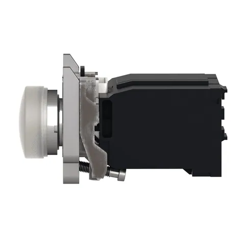 Schneider Electric XB4BV5B1 Pilot light, Harmony XB4,metal, white, 22mm, universal LED, plain lens, 400V AC — Switches & Modular Apparatus