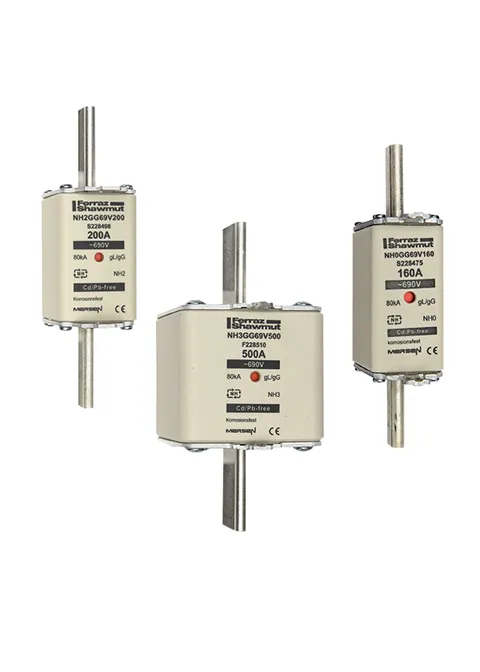 Mersen Y228457 NH Fuse-Link gG, 690VAC, Size 00, 50A with Double Indicator and Live Tags — Interruptores automáticos y fusibles