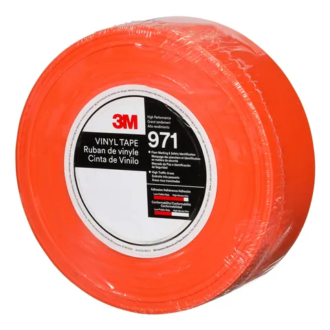 3M 7100260621 Durable Floor Marking Tape 971, Orange, 2 in x 36 yd, 17 mil, 6 Rolls/Case, Individually Wrapped Conveniently Packaged — General Accessories