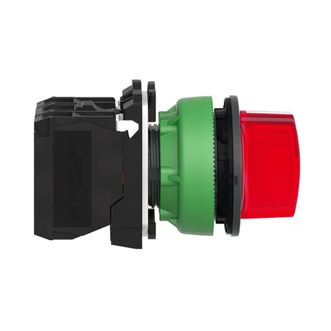 Schneider Electric XB5FK134M5 Universal LED Illuminated Selector Switch, Harmony XB5 Series, Grey Plastic, Red Handle, 30mm, 3 Positions, 1NO + 1NC, 230-240V AC — Switches & Modular Apparatus