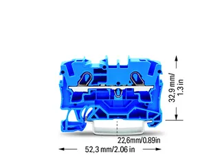 Wago 2004-1204 TOPJOB®S feedthrough terminal block; rail mount; 2-conductor; 6.2 mm wide; blue — Terminal Blocks