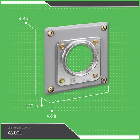 Schneider Electric A200L Meter pak accessory, hub, 2.00in wire size, Series A L, rainproof, 4.63in — General Accessories