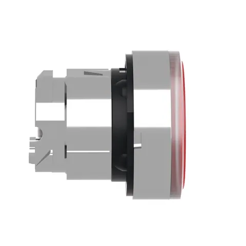 Schneider Electric ZB4BW34 Head for illuminated push button, Harmony XB4, metal, flush, red, 22mm, spring return, plain lens for BA9s bulb — Switches & Modular Apparatus