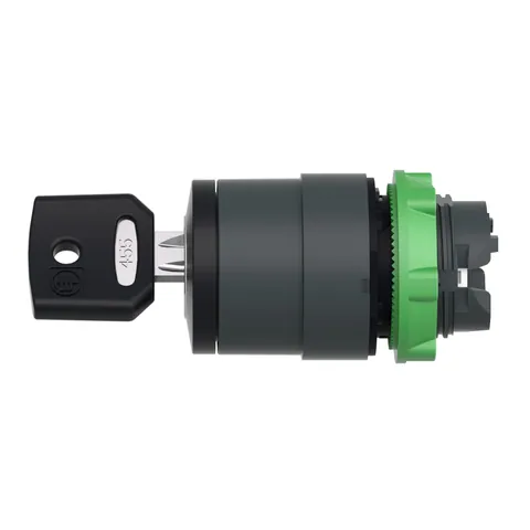 Schneider Electric ZB5AG02 Head for key switch selector, Harmony XB5, plastic, black, 22mm, key 455, 2 positions, stay put — Interruptores y aparamenta modular