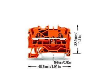 Wago 2002-1202 TOPJOB®S feedthrough terminal block; rail mount; 2-conductor; 5.2 mm wide; orange — Terminal Blocks