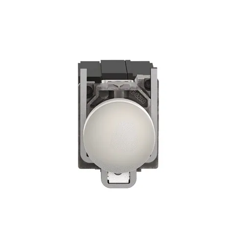Schneider Electric XB4BV5B1 Pilot light, Harmony XB4,metal, white, 22mm, universal LED, plain lens, 400V AC — Switches & Modular Apparatus