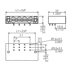 Weidmuller 1851080000 10.16 mm PCB Plug-in Connector, Male Header, 6 Poles, 90° — Accesorios generales