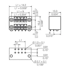 Weidmuller 1039610000 PCB Plug-In Connector SCDN-THR 3.81/26/90F 3.2SN BK BX — Accessori generali
