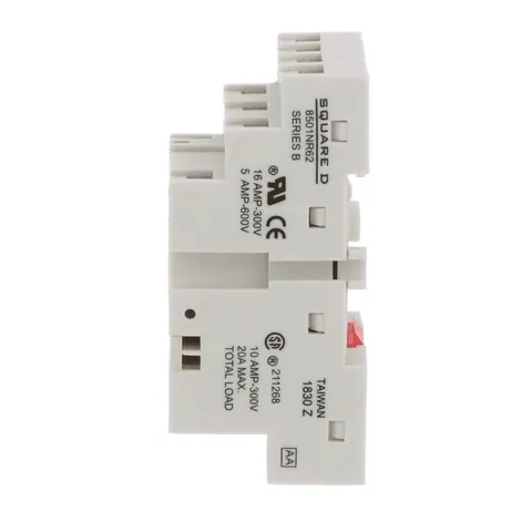 Schneider Electric 8501NR62B Plug in relay, Type N, relay socket, 11 tubular pin, double tier, for 8510KP relays and 9050JCK timers, bulk packaged — General Accessories
