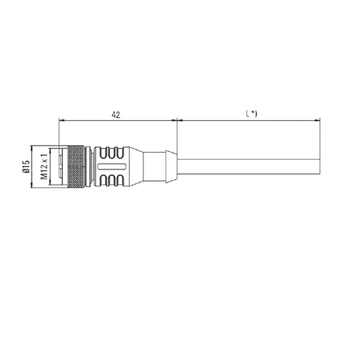 Weidmuller 1865875000 M12 Connector Sensor/Actuator Line SAIL-M12BG-8-50U — Industrial Cables & Wires