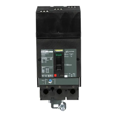 Schneider Electric JGA36175 PowerPacT J-Frame Circuit Breaker, 175A, 3 Pole, 600VAC, 18kA, I-Line, Thermal Magnetic, 80%, ABC — General Accessories
