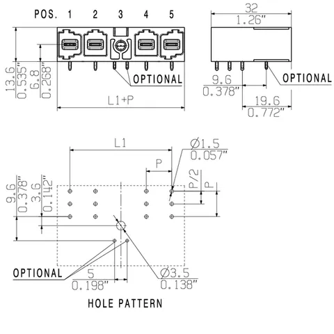 Weidmuller 2000440000 10.16 mm PCB Plug-in Connector 4 Poles 90° THT Solder Male Header — Accessori generali