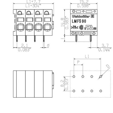 Weidmuller 1331130000 LMFS 5.08/16/90 3.5SN OR BX — Accessori generali