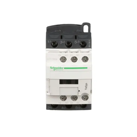 Schneider Electric LC1D09G7 IEC contactor, TeSys Deca, nonreversing, 9A, 5HP at 480VAC, up to 100kA SCCR, 3 phase, 3 NO, 120VAC 50/60Hz coil, open style — Electronics & PCBs