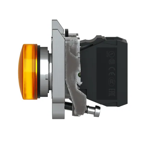 Schneider Electric XB4BVB5 Pilot light, Harmony XB4,metal, orange, 22mm, universal LED, plain lens, 24V AC DC — Power Supplies & Controllers