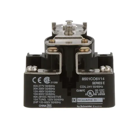 Schneider Electric 8501CO6V14 Power Relay, Type C, 2.0 HP, 30A resistive at 300 VAC, SPST, 1 normally open contact, 24 VAC coil — Accesorios generales