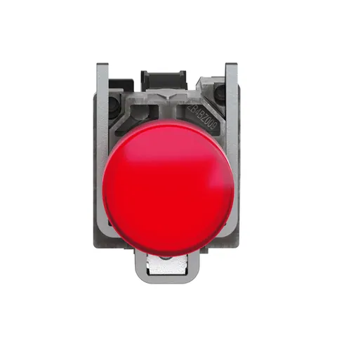 Schneider Electric XB4BVB4 Pilot light, Harmony XB4,metal, red, 22mm, universal LED, plain lens, 24V AC DC — Switches & Modular Apparatus