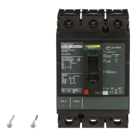 Schneider Electric HDL36100SA Circuit breaker, PowerPacT H, 100A, 3 pole, 600VAC, 14kA, lugs, thermal magnetic, 80%, shunt — Accessori generali
