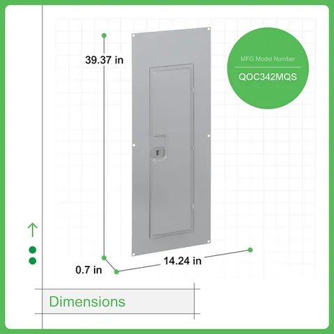 Schneider Electric QOC342MQS Replacement cover, QO, for 42 space load center with QDL main breaker, surface, gray — Allgemeines Zubehör