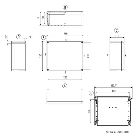 Weidmuller 9529270000 Aluminium Empty Enclosure KLIPPON K71 RAL7001 — Accessori generali