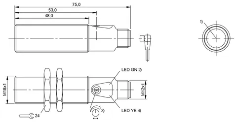 Balluff BOS01NJ Cylindrical throughbeam photoelectric sensors with M18 thread and diff... — General Accessories