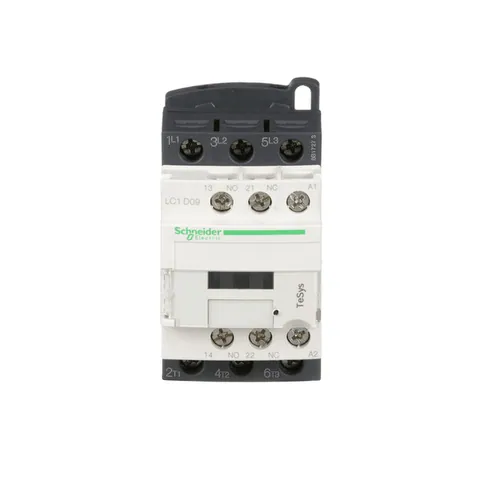 Schneider Electric LC1D09U7 IEC contactor, TeSys Deca, nonreversing, 9A, 5HP at 480VAC, up to 100kA SCCR, 3 phase, 3 NO, 240VAC 50/60Hz coil, open style — Electrónica y PCB