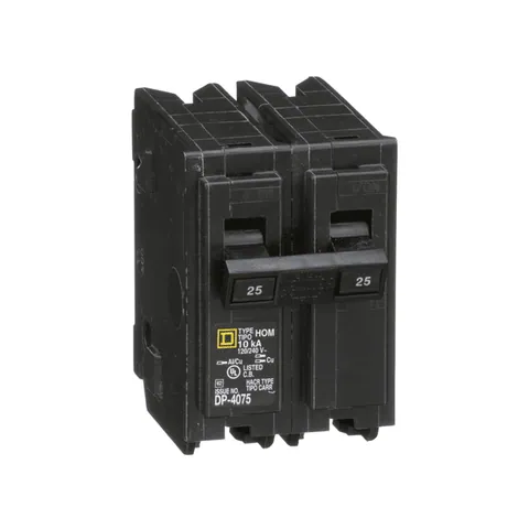 Schneider Electric HOM225 Mini circuit breaker, Homeline, 25A, 2 pole, 120/240VAC, 10kA AIR, standard type, plug in, UL — Accessori generali