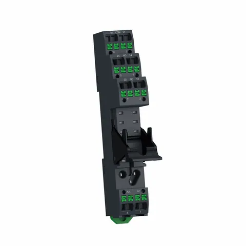 Schneider Electric RSZE08P Push in socket with clamp, Harmony Electromechanical Relays, for RSB1A160 RSB2A080 relays, 10A, push in terminals, separate contact — General Accessories