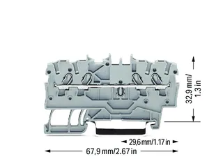 Wago 2000-1401 TOPJOB®S feedthrough terminal block; rail mount; 4-conductor; 3.5 mm wide; gray — Terminal Blocks