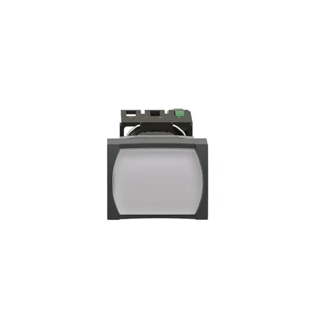 Schneider Electric XB6DW1B1B Complete illuminated push button, Harmony XB6, white rectang flush, 16mm, spring return 1NO 12...24V — Interruttori e apparecchiature modulari