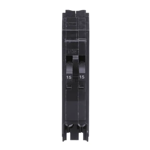 Schneider Electric QOT1515 Tandem mini circuit breaker, QO, 2 x 1 pole at 15A, 120/240VAC, 10kA, plug in mount — General Accessories